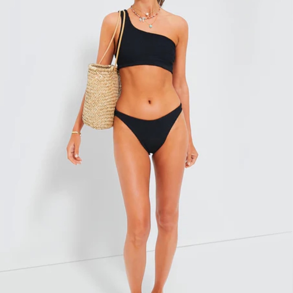 Hunza G Black Asymmetrical Bikini Swimwear